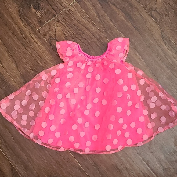 Hot pink polka dot dress